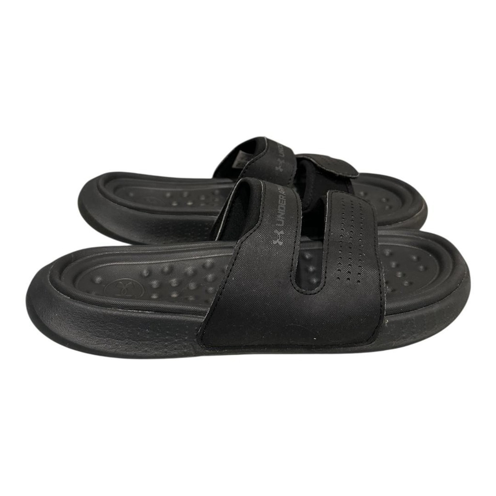 Under Armour Slide Sandals Womens Size 9 Black Adjustable Strap Shoes 3025045